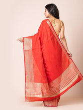 KAVVYA SOOTHING RED SOFT & LIGHT WEIGHT CELEBRITY THEME WEAVING SILK SAREE - KAVVYA